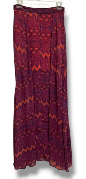 Show Me Your Mumu Princess Di Skirt Pink Purple Tribal Geometric Maxi Skirt M‎ thumbnail 1