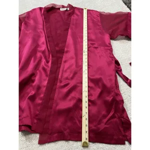 Victoria's Secret Pink Satin Sheer Sleeve Tie Waist Kimono Robe One Size thumbnail 12