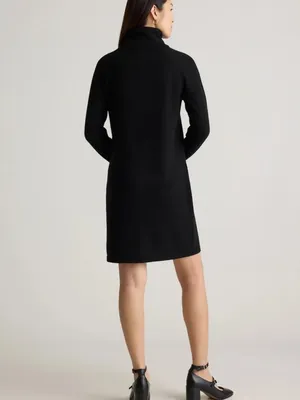 Quince Mongolian Cashmere Black Turtle Neck Sweater Dress Knit Quiet Luxury Cozy thumbnail 2