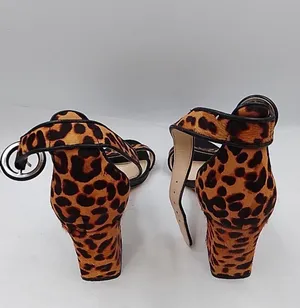 Marc Fisher LTD Leopard Calf-Hair Block Heel Sandals thumbnail 4