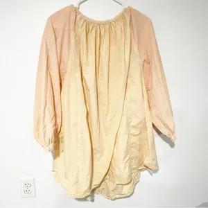 Free People Size Small Striped Button Front Oxford Swing‎ Tunic in Golden Combo thumbnail 6