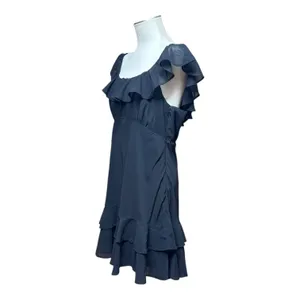 Abercrombie & Fitch A&F Ruffle Cocktail Dress Black Large thumbnail 3