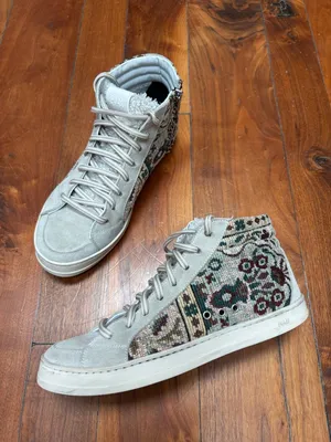 P448 Lila High Top Tapestry / Embroidered Sneakers 38 thumbnail 3