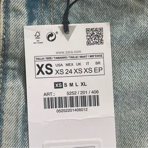 ZARA TRF‎ DENIM SKIRT EFFECT CROP JEAN TOP Sz XS thumbnail 5