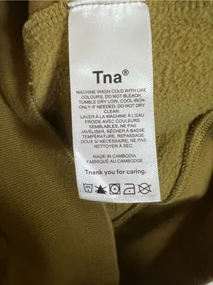 Aritzia TNA Sweatfleece Cozy Fleece Boyfriend Fit Size XS Olive Green *FLAW* thumbnail 3