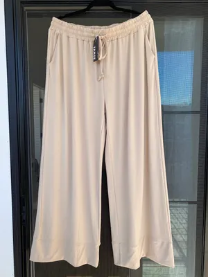 Tarse Wide Leg Palazzo High Waist Casual Sweatpants With Pocakets Yoga Pants New thumbnail 4