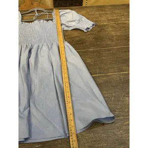 Hill House The Athena Nap Dress in Light Blue Glitter Check Size XS thumbnail 12