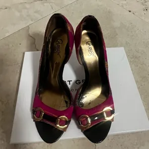 Stylish Pink and Gold Women's Heels thumbnail 6
