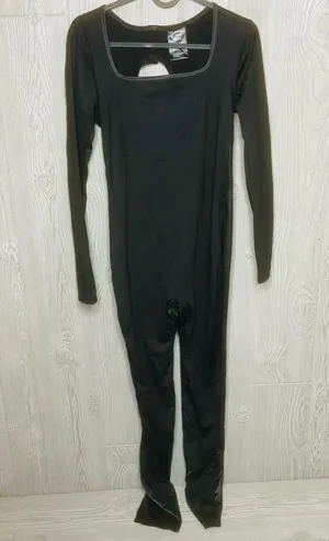 Leg Avenue medium black slick cat suit once piece outfit costume Halloween thumbnail 2