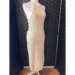 Future Collective Alani Noelle Open Crochet Swim Cover-up Womens‎ L Halter Boho thumbnail 2