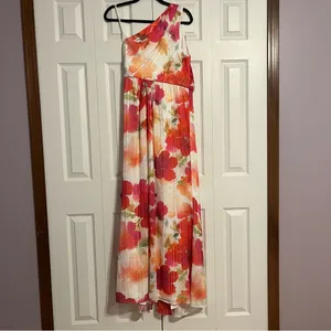 NWT Adrianna Papell red and orange floral maxi dress with tie detail thumbnail 4