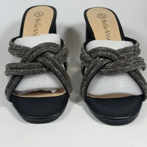 Bella Vita Size-7W Women's Heels Carmen Silver Micro Suede‎ Stones Sandals thumbnail 8