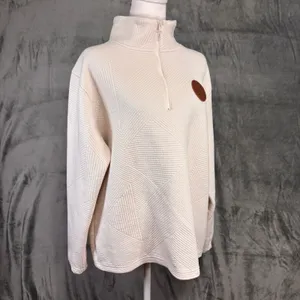 MV‎ Sport La Jolla Pullover Women XXL Cream Quilted Qtr Zip Golf Casual Coastal thumbnail 3