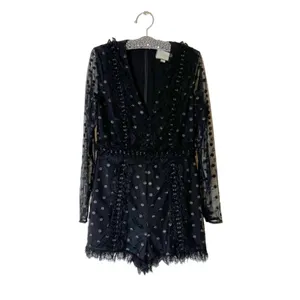 Alexis‎ Samira polka dot ruffle romper black sz L thumbnail 7