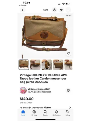 Vintage Dooney & Bourke leather messenger bag purse USA thumbnail 9