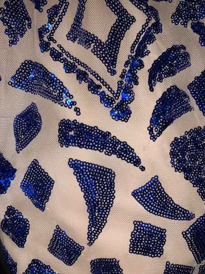 Main Strip Hand Beaded Blue Homecoming Dress thumbnail 3