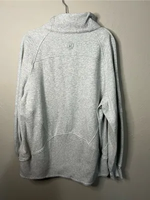 Lululemon Oversized Scuba Half Zip Funnel Neck Heathered Grey Long Sweater thumbnail 9