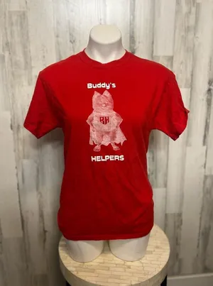 Gildan Buddys Helpers Red Graphic T-Shirt Unisex Medium Superhero Dog #3 Tee thumbnail 1