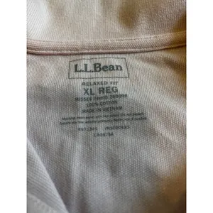 L.L. Bean Polo Shirt XL Light Pink Relaxed Fit Cotton Short Sleeve Pique thumbnail 3