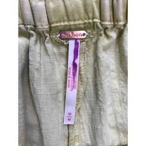 Free People Shorts Women Medium Yellow Linen Blend Tie Waist Utility Casual thumbnail 2