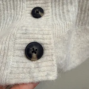 Everlane The Oversized Alpaca‎ Cardigan Oatmeal Cream/Gray Knit XXS Cozy Soft thumbnail 7