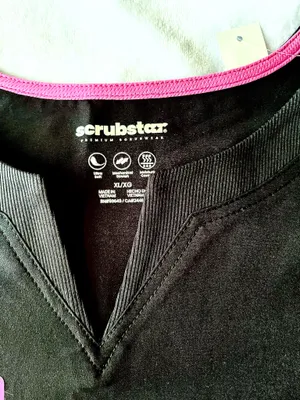Scrubstar Scrub Top-Black-XL-NWT thumbnail 2