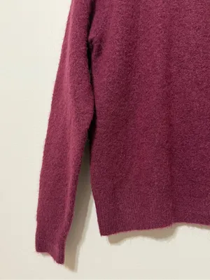 Zara Burgundy Sweater Size Small Acrylic Wool Fall Winter Autumn Jumper Pullover thumbnail 5