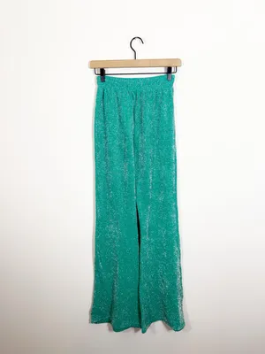 NWT Frankie’s Bikinis Johnson Terry Lurex Sweatpants Mistletoe Green Large thumbnail 5