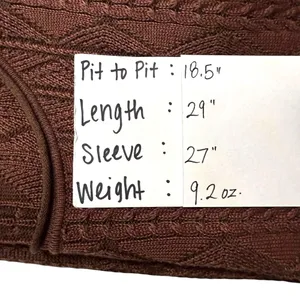 Peruvian Connection Cable Knit Sweater‎ | Womens Small | Brown 100% Pima Cotton thumbnail 6