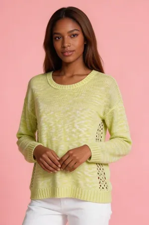 MAK SWEATER | Yellow Lightweight Knit Sweater Sz S thumbnail 1