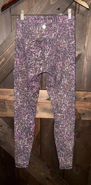 Lululemon Leggings Wunder Train HR Tight Everlux Size 6 Topography Multi thumbnail 1