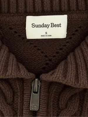 Sunday Best Gigi Cable-Knit Zip Sweater thumbnail 4