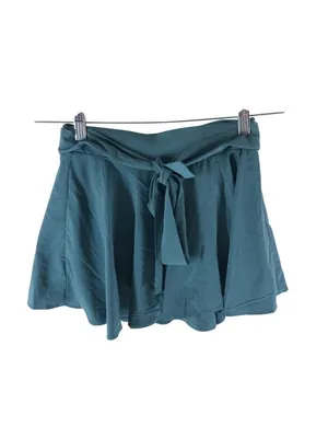 Halara Breezeful Tie Side 2-in-1 Pocket Flowy Mini Flare Wrap Skirt Green XS thumbnail 3