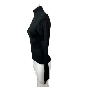 Zara Women's Black Turtle Neck Long Sleeve Slim Sweater Basic Tee T-Shirt Top S thumbnail 2