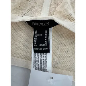 Forever 21 Ivory Lace Corset Bustier Lace Up Ribbon Coquette Y2K Romantic Fairy thumbnail 6