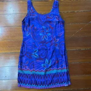 Vintage Rainbow Jo Tropical Vibrant Floral Hawaiian Resort Dress Sz Medium💛 thumbnail 9