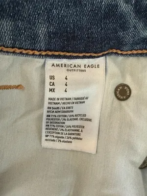 American Eagle Outfitters Dark Blue Rolled Hem Denim Shorts Woman’s Size‎ 4 thumbnail 4