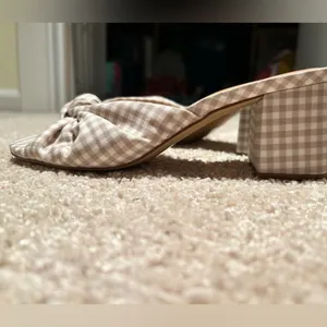 J Crew checkered knot block heel sandals size 7 thumbnail 2