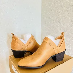 JOURNEE COLLECTION Sophie Braided Strap Bootie, Block‎ Heel, Tan, Size 11, NWT thumbnail 12