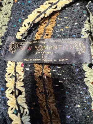 Free People New Romantics‎ crochet Chenille Stripe Knit Top Size Small Lace thumbnail 7