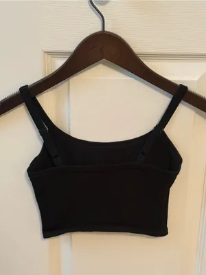 Aritzia The Group Babaton Black Cropped Ribbed Tank thumbnail 3