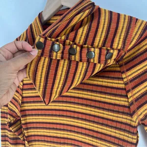 FREE PEOPLE Cape Cod‎ Thermal Striped Ribbed Cowl Neck Size M thumbnail 12