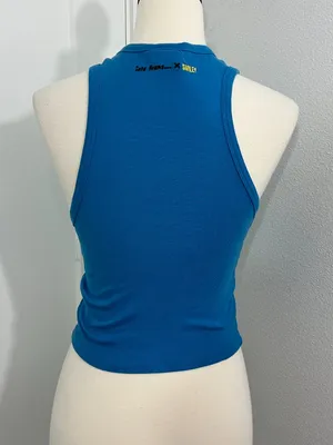 Smiley Small Blue Embroidered Tank Top thumbnail 2