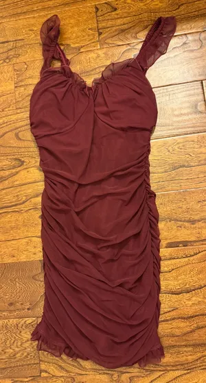 Crystal sky maroon mini dress Red thumbnail 1