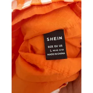 Orange Gingham Puff Sleeve Bustier Bodycon Mini Dress Sweetheart Neck Large thumbnail 13