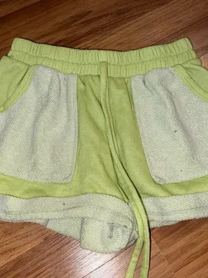 Women's Lime Terry Drawstring Athletic Shorts thumbnail 2
