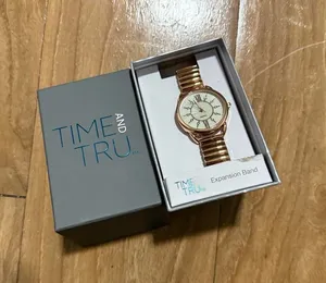 Time and Tru Men's Rose Gold Expansion Band Watch with Ivory Dial thumbnail 1
