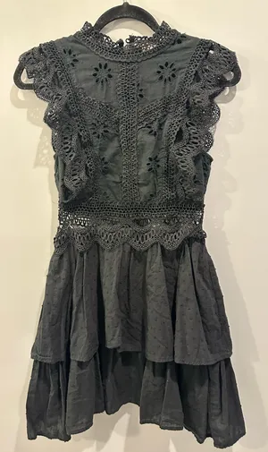 Entro Eyelet Detail Lace Ruffle Tiered Dress thumbnail 1