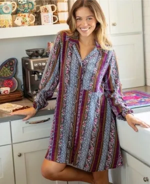 Natural Life Women Ansley Dress Large Multicolor Boho Floral Patchwork Hippie‎ thumbnail 1