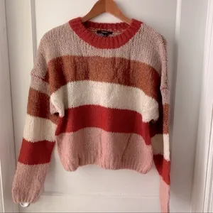 F21 striped dropped shoulder sweater NWT thumbnail 2